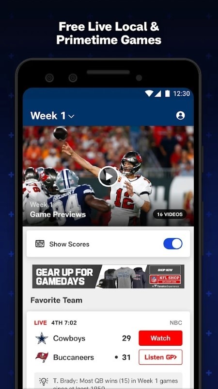 NFL软件下载 查看橄榄球职业赛事数据高清赛程